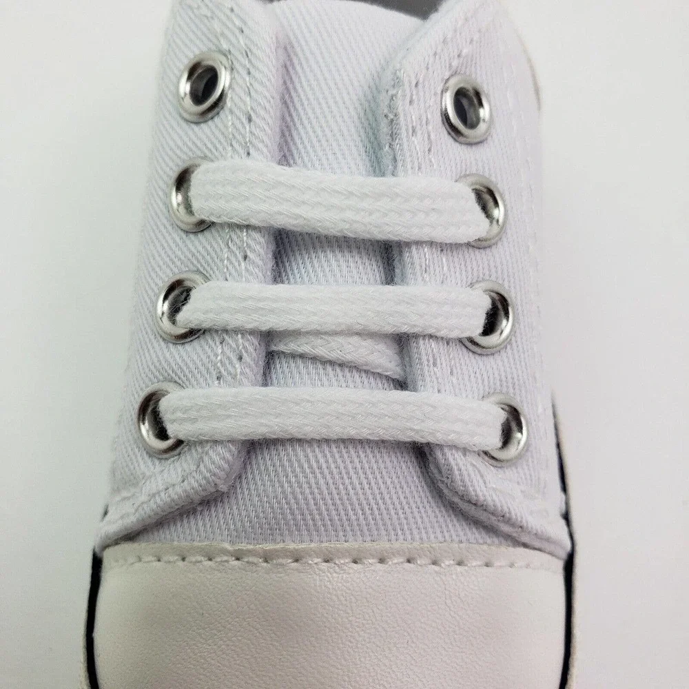 Unbranded Infant Baby Size 0-6 Months White Canvas Denim Sneaker Shoes